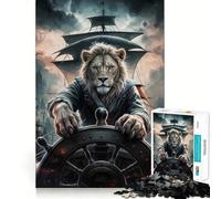 Lion Captain at The Helm Jigsaw 1000 Pieces for Adults Relax Game Stress Relief Fun Challenge Premium Gift (50x75cm)