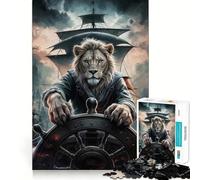 Lion Captain at The Helm Jigsaw for Adults1000 Pieces Mental Skill Smooth Cut Enjoyable Challenge (38x52cm)