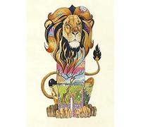 Lion Card Daniel Mackie Designs 7 x 5 inches black in cello with envelope