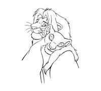 Lion Cartoon Wall Decals PVC 34x45.1cm Removable Without Leaving Glue Black
