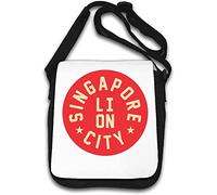 Lion City Singapore Minimalist Art Shoulder Bag White