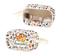 Lion Clear Makeup Bag Remember Who You are PU Leather Cosmetic Bag with Handle Cartoon Lion Lover Fans Gift (Remember PU)