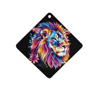 Lion Colorful Lions Car Air Freshener Hanging Aromatherapy Tablets Car Accessories Rearview Mirror Pendant Decor