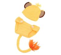Lion Costume for Newborn Photography Yellow Fiber Blend Outfit | Infant Boy Photo Prop, Themed Sessions, Easy Change Design, Versatile Use, Matching Hat Included