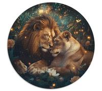 Lion Couple Tender Moment Jigsaw Puzzles Wildlife Challenge Toy Educational Games Home Decoration for Adults& Teenager Age 14 Years Up 1000pcs (67.5x67.5cm)