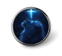 Lion Cross Faith Round Brooch Cute Pin Badges Decoration Jewellery for Men Women Metal Lapel Pins