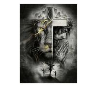 Lion Cross Prayer Jigsaw Puzzle, 1000 Pcs For Adults