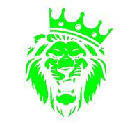 Lion Crown Car Decal - 'Not All Kings Wear Crowns' Vinyl Sticker For Window & Bumper(Green,50X40CM)