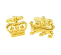 Lion & Crown Cufflinks - Onyx Art CK269 Mens Novelty Gift Cuff Links In Premier Life Packaging