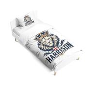 Lion Crowned Personalised Name England Football Cot Bed Set Nursery Bedding
