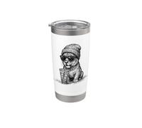 Lion cub Cute Scribble Doodle Beanie Iced Coffee Stainless Steel Insulated Tumbler