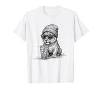 Lion cub Cute Scribble Doodle Beanie Iced Coffee T-Shirt