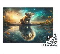 Lion Cub-Fantasy Art Style 1000 Piece Jigsaws Featuring Artistic Design Favourites Jigsaw As Anti-stress Puzzles for Digital Detox Activities 52x38cm/1000pcs