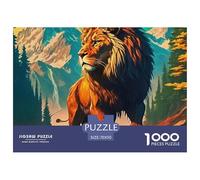 Lion Cub Gazes at Its Reflection in Water Thick Sturdy Cardboard Excellent Brain Game, Suitable for Improving Mental Flexibility And Focus 70x50cm/1000pcs