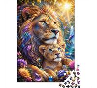 Lion Cub Jewel 1000pcs Mini Puzzle For Family Challenging | 70x50cm Cardboard Living Room Decor Durable Structure Birthday Gift Stress Relief