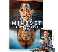 Lion Cub Mindset Poster Jigsaw Puzzles 1000 Pieces for Teenagers Creative Play Real Thick Real Challenge (38x52cm)