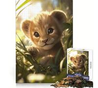 Lion Cub Relaxing on The Grass 1000 Pieces Jigsaws Adults Puzzles Gifts Mind Workout Stress Less Home Activity Home Accent (50x75cm)