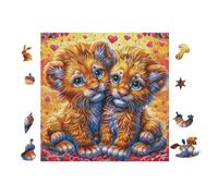 Lion Cubs 100 Piece Complete Jigsaw Puzzle Set Teens Beginners Educational Challenge Puzzle Fans Group Play Anniversary Quality Material 28x28cm