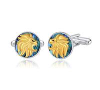 Lion Cufflinks for Men Sterling Silver Abalone Shell Cuff Links Lion Mother's Day Jewellery Wedding for Men Father