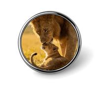 Lion Dad To Son Badges Pin, Personalized Exquisite Round Badge, 1 Inch Button Pins for Women And Men, Decorative Metal Round Brooch for Clothing, Backpacks, And Hats