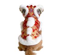 Lion Dance Dog - Lunar New Year Costume, Polyester Small Medium, Comfortable Wear Experience| Chinese New Year Party Celebration Parade Garden Lawn Home Dog Clothing Chest 37-52cm Back 25-40cm Small
