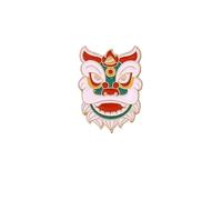 Lion Dance Enamel Pin Brooch Chinese New Year Lucky Charm Festival Accessory(Liondanceseries-dance)