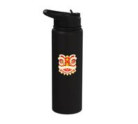 Lion Dance Head - Happy Chinese New Year - The Red Fire Goat Stainless Steel Insulated Water Bottle