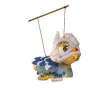 Lion Dance Lantern DIY Kit with Movable Mechanism, Kids Handheld LED Light-Up Toy, Festival Decoration Prop for Spring Festival & Lantern Festival (Blue Lion Presents Auspiciousness)