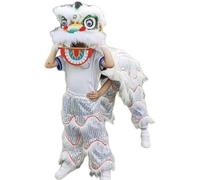 Lion Dance Props Costumes, Chinese Mascot Costume, Traditional Performance Lions Dancing, for Party Suit(White,Medium size)