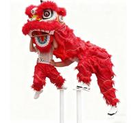 Lion Dance Props Costumes, Chinese Mascot Costume, Traditional Performance Lions Dancing, for Party Suit(Red,Large size)