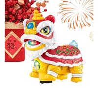 Lion Dance Toy - Lion Toy Dancing and Shaking, Lion Car Dashboard Ornaments | Auspicious Chinese Model with Moving Head Dancer with Light and Musi