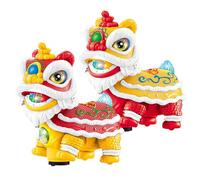 Lion Dance Toy - Shaking Waking Lucky Lion Model, Light Music Ornament, Festive Decorative Figure | Home Office Car Desk Shelf for Home Office Car Desk