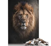 Lion Dark Mist Portrait 500 Pieces Puzzles for Teenagers Gifts Wooden Puzzle Jigsaws for Adults Home Educational Games DIY Toys 500pcs (52x38cm)