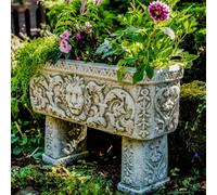 Lion Design Stone Troughs On Legs