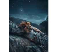 Lion Diamond Art Kits Adults, 5D Diamond Painting Starry Sky, DIY Full Drill Cross Stitch Embroidery Crystal Art Kits, Crafts for Adults, Paintings for Room Decor, Gifts for Women 32x44 inch 9-7688