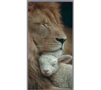 Lion Diamond Art Kits Adults, Diamond Painting Lamb Crystal Art Kits for Adults Kids 5D Round Full Drill Gem Dots Embroidery Paintings Crafts Picture for Beginners, Room Decor Gifts 16x32in u37-xd15