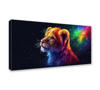 Lion Diamond Art Kits Adults Large 100x50cm, 5D Square Drill Diamond Painting Animal, DIY Full Drill Crystal Art Embroidery Painting, Rhinestone Cross Stitch Mosaic Crafts for Room Decor Gifts 0J-159
