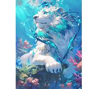 Lion Diamond Art kits Adults Small Diamond Painting 20x28 inch, Full Drill Crystal Art Kits for Kids Rhinestone Embroidery Cross Stitch Canvas Painting Animal Mosaic Craft Pictures for Beginner z459-t