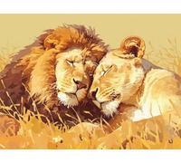 Lion Diamond Art Painting, Paint by Numbers for Adults Animal, 5D Diamond Painting with Round Drill, Crystal Arts and Cafts for Adults, Large Dimond Art 28x40inch Canvas for Home Wall Decor,Model883