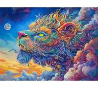 Lion Diamond Art Painting, Paint by Numbers for Adults Moon, 5D Diamond Painting with Round Drill, Crystal Arts and Cafts for Adults, Large Dimond Art 32x40inch Canvas for Home Wall Decor,Model955