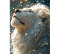 Lion Diamond Painting Animal Diamond Art Kits Adults Beginners DIY 5D Full Drill Square Gem Crystal Art Rhinestone Embroidery Paintings Crafts Picture Home Wall Decor, Gifts for Women 30x40cm z1-168