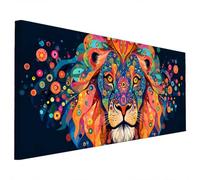 Lion Diamond Painting Kit for Adults, Large Diamond Art for Adults Abstract Pattern with Square Full Drill, DIY Crystal Art Paintings Embroidery Kits for Home Wall Decor, Gifts for Women 140x60cm W-41