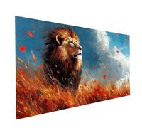 Lion Diamond Painting kit with Diamond Art Accessories, 5D DIY Round Rhinestones Mosaic Crystal Art Paint by Numbers, Canvas Painting for Wall Artwork for Living Room Decor 40 x 20in Animal Model12028