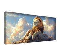 Lion Diamond Painting Kits for Adults Mountain Diamond Art with Square Drill Gem Art, DIY Crystal Cross Stitch Crafts Pictures Embroidery, Mosaic Kits for Adults for Home Wall Decor 30x60cm 0Z-1009