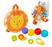 Lion Dough Dots Backpack Set, 9Pcs Kids Mess-Free Play Kit with 4oz Dough, Cutters & Transparent Bag, Travel-Friendly Arts & Crafts Gift for Ages 3+
