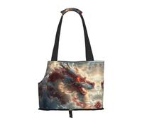 Lion-dragon red print Puppy Carrier Walking Dog Bags Pets Dogs Carrier Bags for small Dogs and Cat and Rabbit