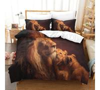Lion Duvet Cover 3 PCS Hotel Quality Quilt Cover Bedding Sets Bed Covers with Pillowcases with Zipper Closure Ultra Soft Hypoallergenic Microfiber King（220x240cm）