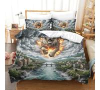 Lion Duvet Cover Sets 3 PCS Hotel Quality Quilt Cover Bed Sets Bed Covers with Pillowcases with Zipper Closure Breathable Stylish Comforter King（220x240cm）