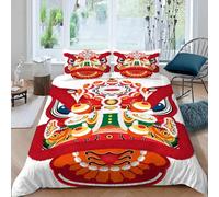 Lion Duvet Cover Sets Single East 3D Printed Reversible Bedding Set 2 Pillowcases and Zipper Closure soft Microfiber lightweight Comforter Cover for Girls Boys yf 116