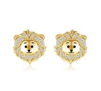 Lion Earrings Sterling Silver 18k Gold Plated Lion Stud Earrings Animal Mother's Day Jewellery for Women Mum Girls